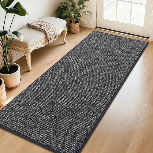 BEQHAUSE Dirt Trapper Door Mat 32"x72", Non-Slip Washable Doormat, Charcoal by BEQHAUSE