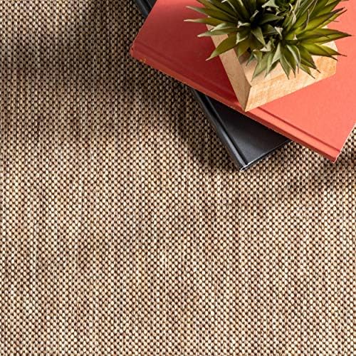 nuLOOM Asha Light Brown Bordered Indoor/Outdoor Area Rug, 4' x 6' - Image 4