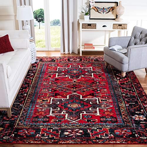 SAFAVIEH Vintage Hamadan Area Rug 9'x12', Traditional Red & Multi VTH211A - Image 3