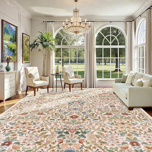 10x14 Large Area Rug Floral Botanical Boho Rug for Living Room - Image 2