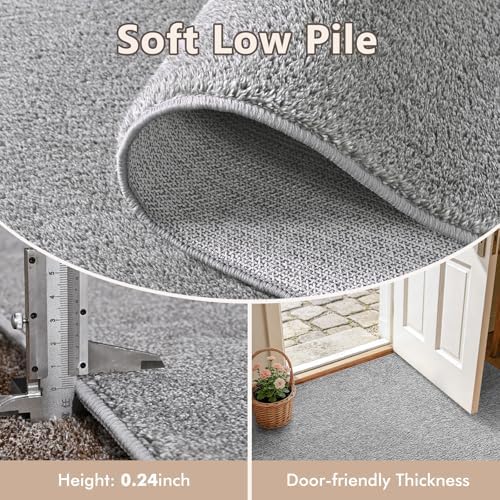 2x8 Grey Runner Rug Washable Non-Slip Soft for Kitchen Hallway Bathroom - Image 4