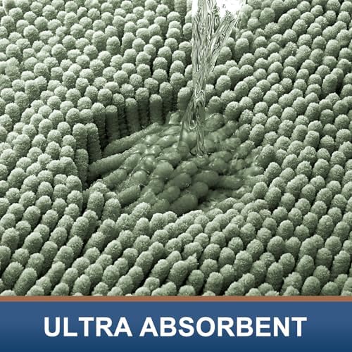 Smiry Bathroom Rugs 30X20, Luxury Chenille Extra Soft Absorbent Bath Mat - Image 4