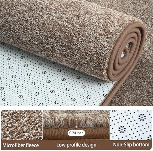 AROGAN 2x10 Runner Rug for Hallway, Long Runner Rugs Non Slip, Matte Brown - Image 2