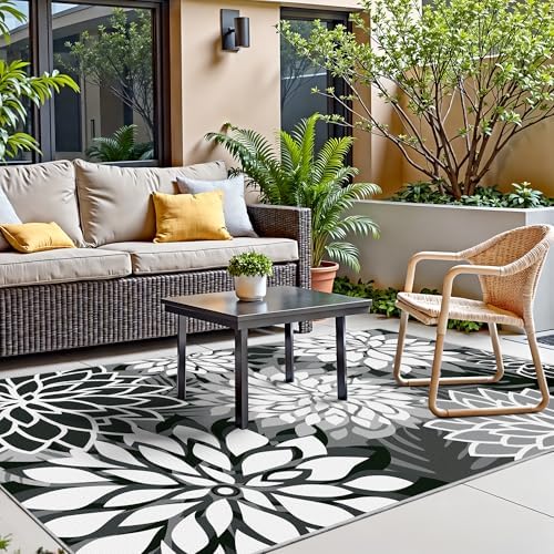Arenarug Outdoor Rug Waterproof, Washable Patio Rug for Deck, 3x5, Black - Image 3