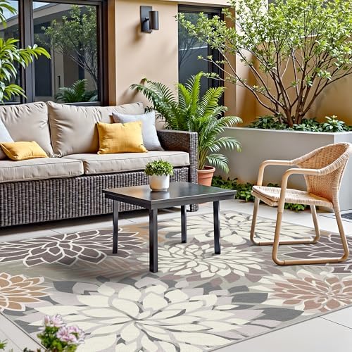 Arenarug Outdoor Rug Waterproof, Washable Patio Rug for Deck, 8x10, Taupe - Image 6