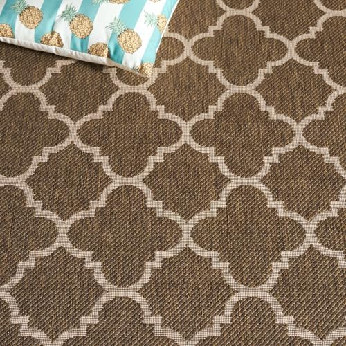 SAFAVIEH Washable Rug Outdoor Courtyard Collection - 2'3" x 16' Runner, Brown & Bone, Non-Shedding & Easy Cleaning, Ideal for Patio, Entryway, Mudroom, Hallway, Kitchen (CY6918-242) - Image 4