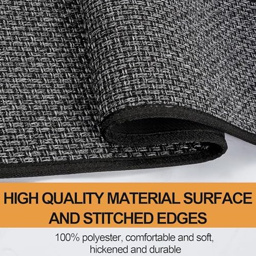 SUMLANS Kitchen Mats Set of 2 PCS for Floor, Washable Non Slip Rugs, Black - Image 2
