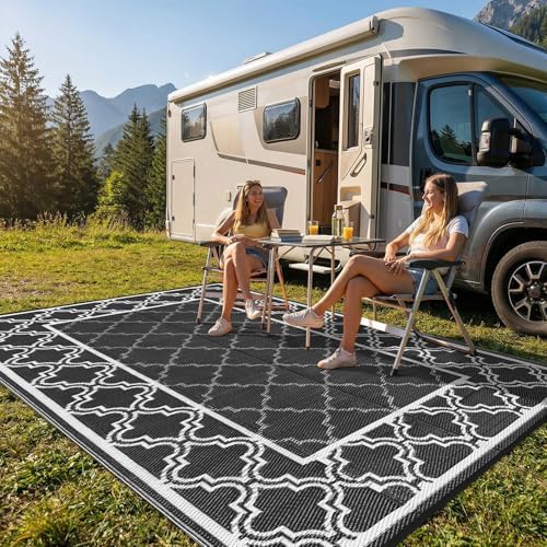 Garvee Reversible Outdoor Rug 10x14, Waterproof Outdoor Plastic Rug, Porch - Image 6