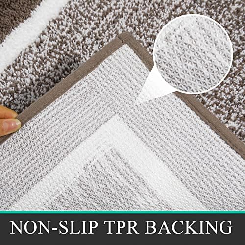 Pauwer Bathroom Rugs Sets 2 Piece, Non Slip Washable Bath Mat, Coffee - Image 5