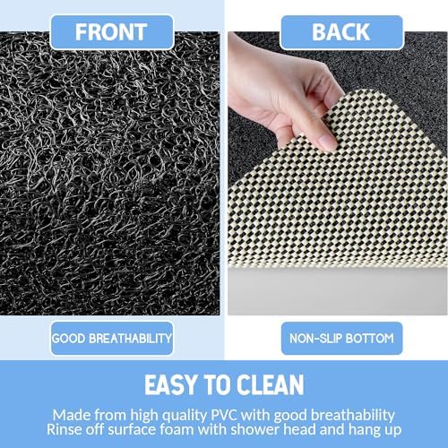 Hargiis Non-Slip Bathtub Mat, Anti Slip Shower Mat, Fast Drying Bathtub Mats, Foot Scrubber Mat, Anti Slip Mat for Tub, Floor, Bathroom, Kitchen, Home, Hotel (Black 32"×17") - Image 5