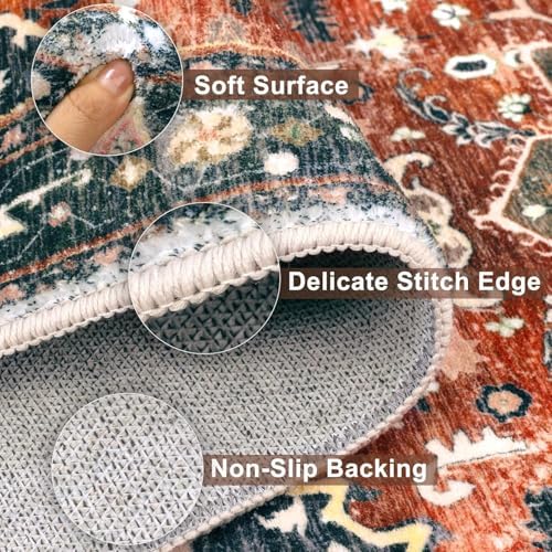 Yamaziot Washable Runner Rug, 2x10 Non-Slip Boho Hallway Kitchen Rug - Image 2