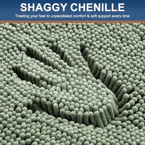 Smiry Bathroom Rugs 30X20, Luxury Chenille Extra Soft Absorbent Bath Mat - Image 3