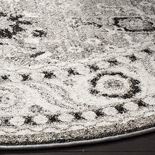 SAFAVIEH Vintage Hamadan Collection Area Rug - 5'3" Round, Grey & Black, Persian Design, Non-Shedding & Easy to Clean, Ideal for Living Room, Bedroom, Dining Space, Dining (VTH214K) - Image 4