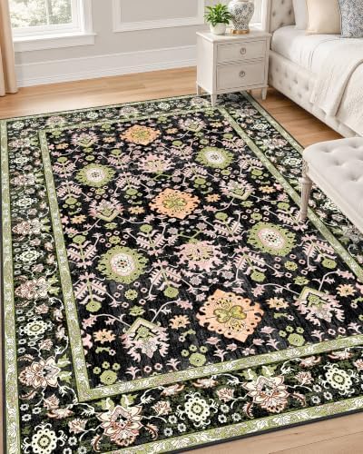 OLANLY 4x6 Washable Area Rug, Soft Non Slip Carpet for Bedroom Living Room by OLANLY