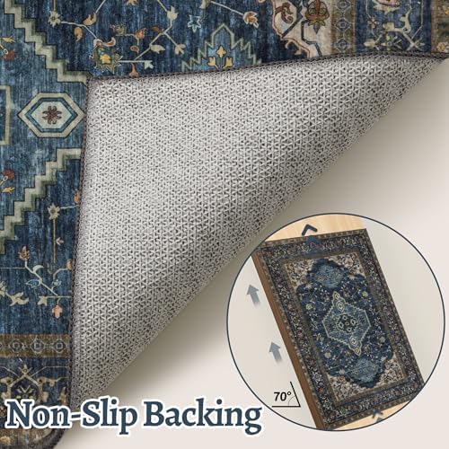 Tangsoo Vintage 2x3 Washable Rugs for Entryway, Non Slip Small Area Rug - Image 4