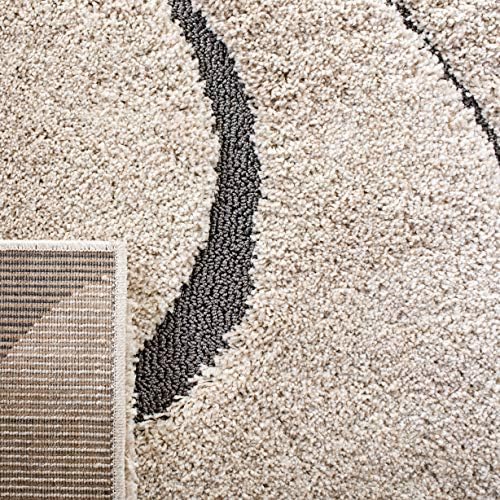 SAFAVIEH Florida Shag Rug 3'3"x5'3", Soft Plush Cream & Grey SG471-1180 - Image 6