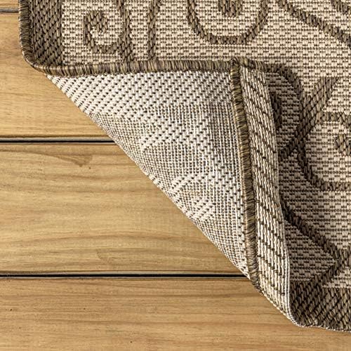 JONATHAN Y Vintage Filigree Indoor Outdoor Octagon Area Rug 8 Ft Beige/Brown, Madrid Textured Weave for Backyard, Patio, Porch, Easy-Cleaning, High Traffic, Pet-Friendly, Non-Shedding (SMB107B-8TGN) - Image 5