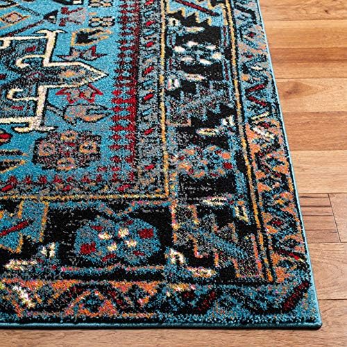SAFAVIEH Vintage Hamadan Collection Runner Rug - 2'3" x 14', Light Blue & Black, Traditional Persian Design, Non-Shedding & Easy to Clean, Ideal for Hallway, Foyer, Entryway, Bedroom (VTH211M) - Image 5