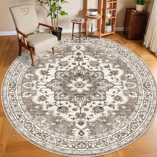 Soft 9FT Round Area Rugs for Living Room: Large Circle Rugs Washable Rug by TOPRUUG