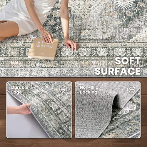 zesthome 8x10 Area Rugs for Living Room,Large Washable Rug,Wheat - Image 6