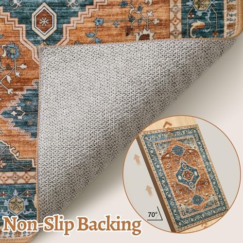 Tangsoo Oriental 2x3 Washable Rugs for Entryway, Non Slip Small Area Rug - Image 5