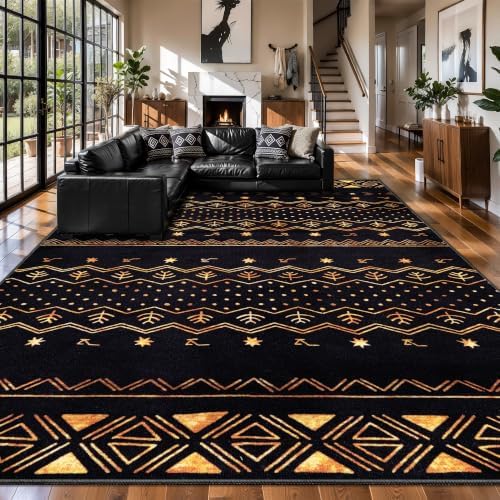 SERISSA 9x12 Washable Non-Slip Boho Area Rug for Living Room by SERISSAHomeDecorCollection