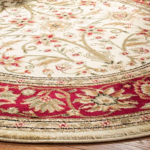 SAFAVIEH Lyndhurst Round Rug 3'3", Ivory & Red LNH212K - Image 4