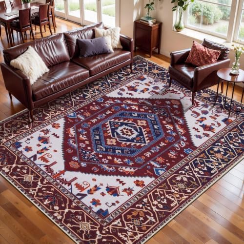 SERISSA 5x7 Washable Non Slip Boho Area Rug for Living Room by SERISSAHomeDecorCollection