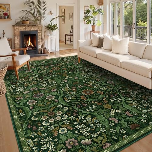 8x10 Large Area Rug Floral Botanical Boho Carpet for Living Room - Image 2