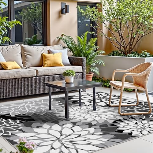 Arenarug Outdoor Rug Waterproof, Washable Patio Rug for Deck, 5x8, Black - Image 6