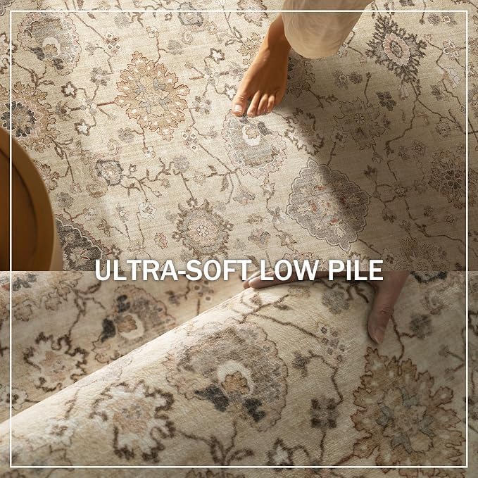 Machine Washable Hallway Runner Rug: 2'6"x8' Kitchen Rugs Stain Resistant Non Slip Low Pile Soft Carpet Runners for Hallways Indoor Entryway Kitchen Beside Bedroom Bathroom Farmhouse - Image 5
