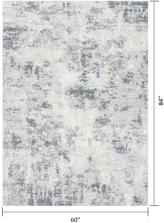 Ivory Navy Distressed 5x7 ft Ivory Navy Area Rug for Living Room Bedroom - Image 2