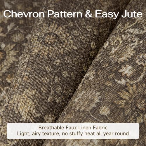 HUGEAR 4x6 Brown Linen Look Washable Area Rug for Entryway - Image 6
