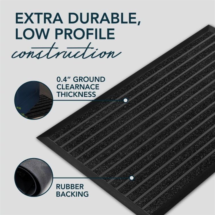 ubdyo Extra Durable Door Mat Outside Entrance (47" x 32", Bright Black) - Image 4