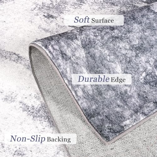 Entrance Rugs Indoor 2x3 Dark Grey Entry Rug Washable Abstract Small Area Rug Non-Slip Low Pile Throw Rugs for Entryway, Kitchen Floor, Front Door Indoor Door Mat, Bathroom, Bedroom Bedside - Image 5