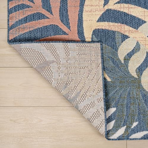 JONATHAN Y Tropics Palm Leaves Indoor Outdoor Area Rug 8x10 Dark Blue/Multi - Image 5