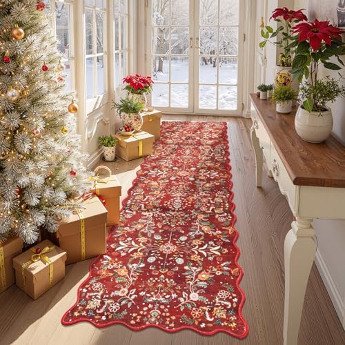 Yamaziot 2x8 Christmas Runner Rug Washable Christmas Holiday Carpet Runner by Yamaziot