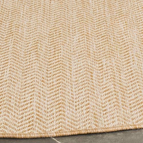 SAFAVIEH Courtyard Outdoor Round Rug 10', Natural & Cream CY8022-03012 - Image 4