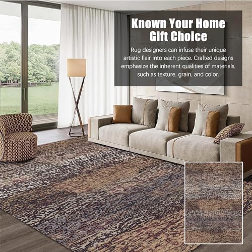 RUGSURE Washable Area Rug - 1/6 Thick - Stain & Water Resistant Non-Slip - Resistant Rug for Living Room, Bedroom, Nursery, Pet & Child Friendly, Vintage Charm Area Rugs (Rust, 8' x 10') - Image 3