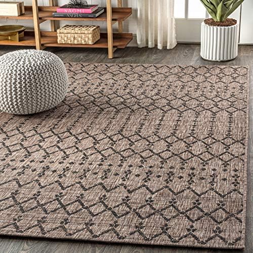 JONATHAN Y Moroccan Geometric Indoor Outdoor Area Rug 6X9 Natural/Black, Ourika Textured Weave for Backyard, Patio, Porch, Easy-Cleaning, High Traffic, Pet-Friendly, Non-Shedding (SMB108D-6) - Image 4