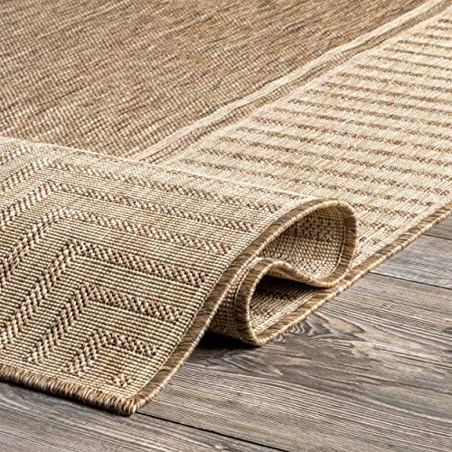 nuLOOM Asha Light Brown Bordered Indoor/Outdoor Area Rug, 4' x 6' - Image 5