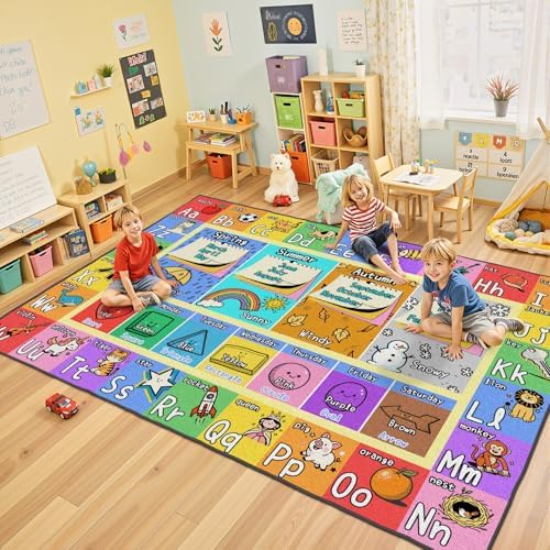 Large Classroom Rug Elementary 8x10, ABC Kids Rugs for Playroom by Unknown