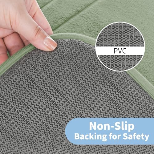 Cupic Cupid Memory Foam Bath Mat 20"×32", Non Slip Bathroom Rugs，Sage Green - Image 4