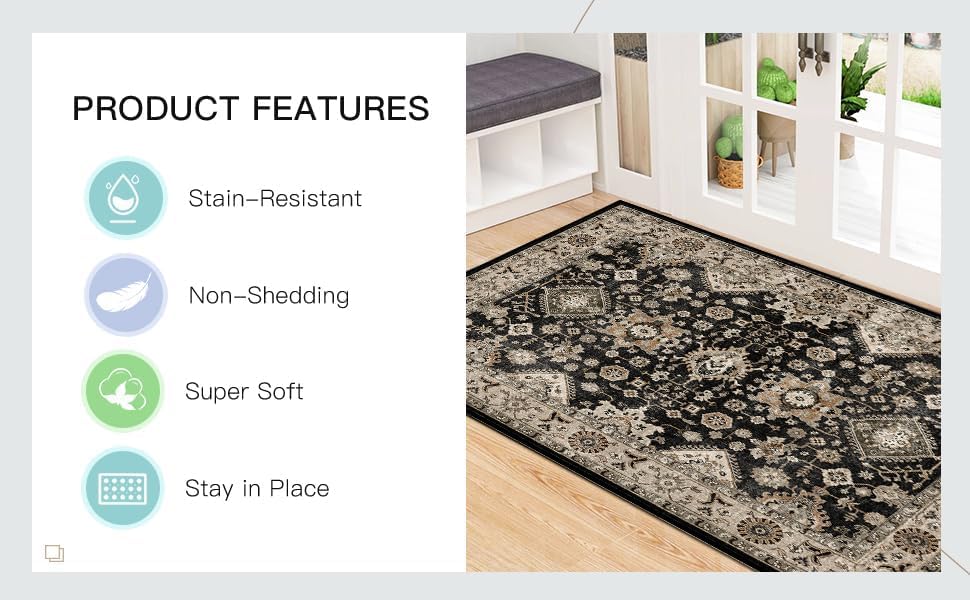 Washable Hallway Runner Rug 3x15: Non Slip Runner Rugs with Rubber Backing - Image 3