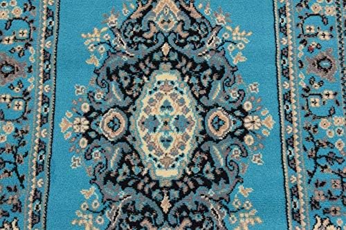 Unique Loom Reza Collection Traditional Persian Style Area Rug, 3 ft x 16 ft 5 in, Turquoise/Ivory - Image 6