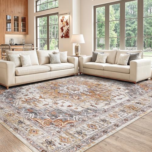 befbee 8x10 Area Rugs for Living Room, Washable Vintage Non Slip Rug by Befbee
