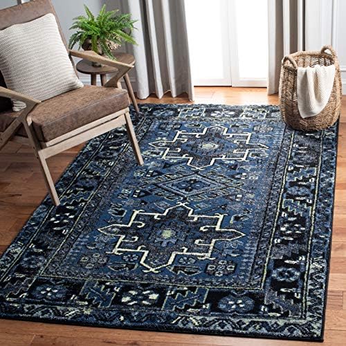 SAFAVIEH Vintage Hamadan Square Rug 3', Traditional Blue & Grey VTH211N by Unknown