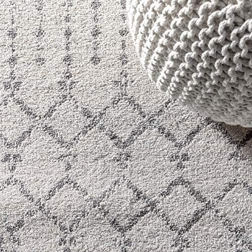 JONATHAN Y Boho Vintage Diamond Cream/Gray Square Area Rug 8X8 ft, Moroccan Hype for Living Room, Bedroom, Kitchen, Office, Easy-Cleaning, High Traffic, Pet-Friendly, Non-Shedding (MOH101B-8SQ) - Image 3