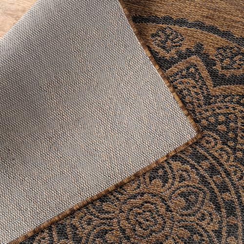 CAMILSON Outdoor Rug 8x10 Modern Area Rugs for Indoor and Outdoor Patios and Porches - Waterproof Washable Non-Shedding Easy-to-Clean Outside Carpet (8 x 10 Medallion - Gold/Black) - Image 6