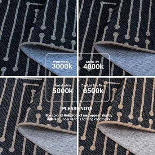 Lahome 3x5 Easy Jute Rugs for Entryway, Black and White Outdoor Rug - Image 6